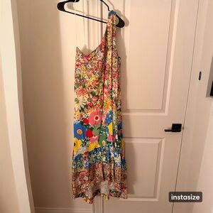 Sarah Campbell for Anthropologie One-Shoulder Floral Maxi Dress in Multicolor